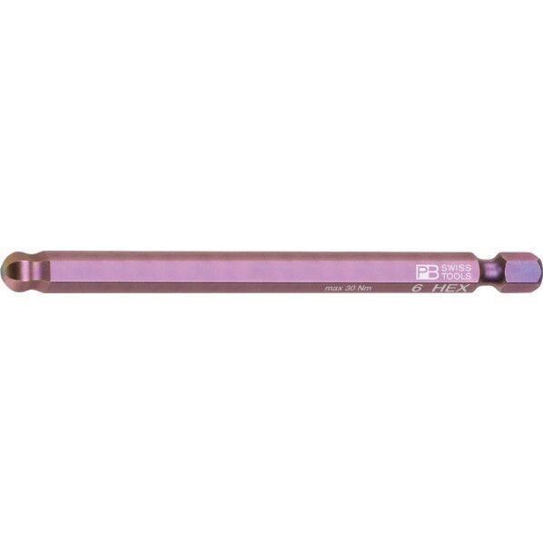 PBスイスツールズ 差込角1/4HEX ボールポイントビットロング サイズ 6mm 六角穴用 E6L.212/6 1本