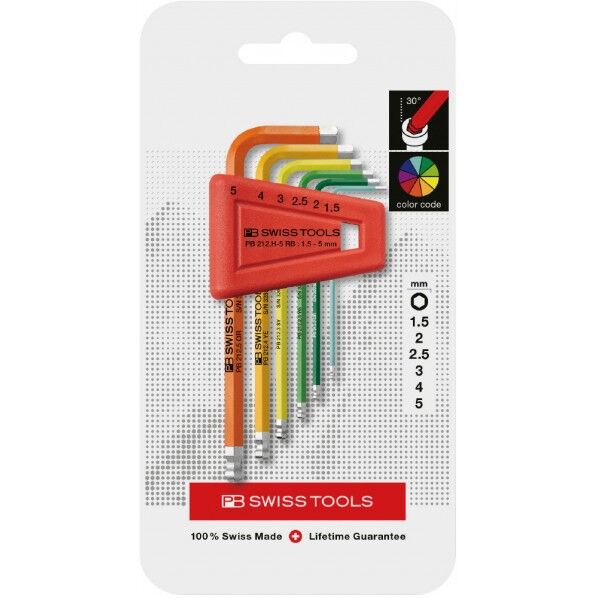 6本組 ボール付レインボーレンチセット 台紙付