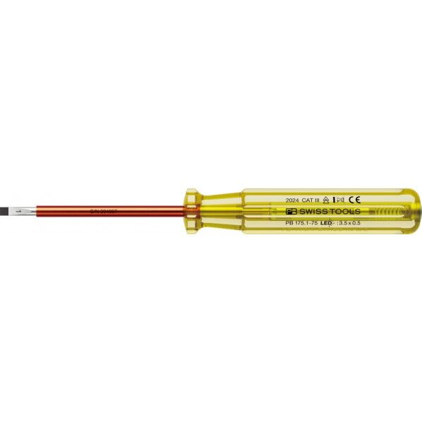 PBスイスツールズ 適合ネジM2 検電ドライバーLED AC100V-250V用 175.1-75LED 1本