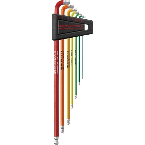 7本組 マルチアングルレインボー六角棒レンチセット ホールダー付