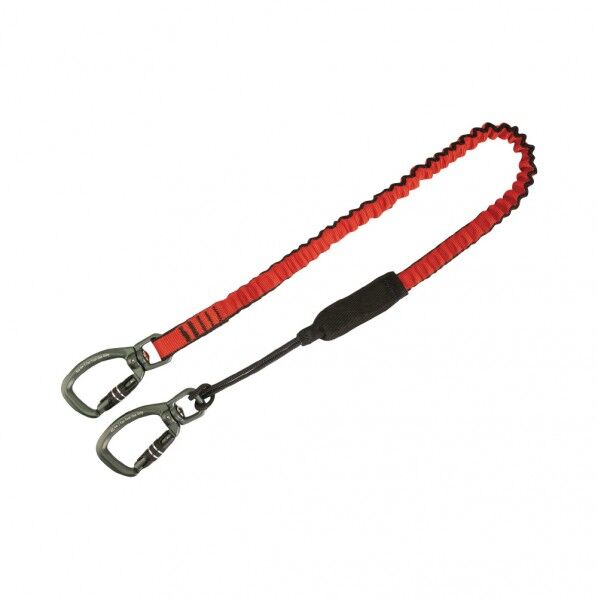 ショックアブソーバー付落下防止用ツールストラップ デュアルアクション カラビナ2個タイプ