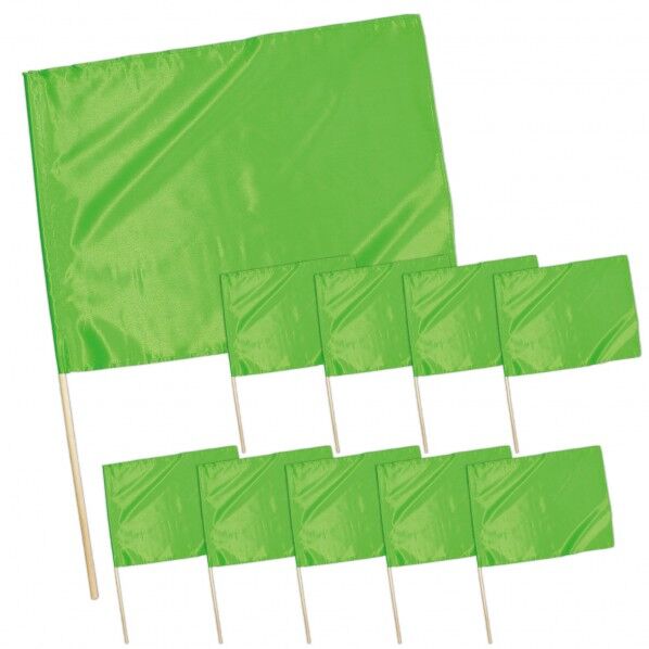 サテン大旗 φ12mm 蛍光グリーン 10本組