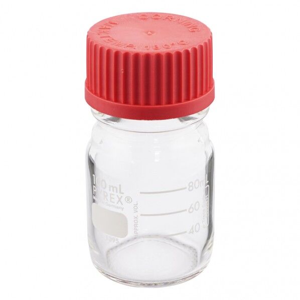 メディウム瓶　１３９５-１００ＨＴＣ　PYREX(R)・赤耐熱キャップ付き 100ml 3-3308-01 1
