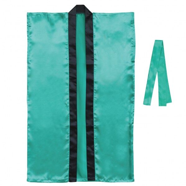 サテンロングハッピ(ハチマキ付) 緑 M