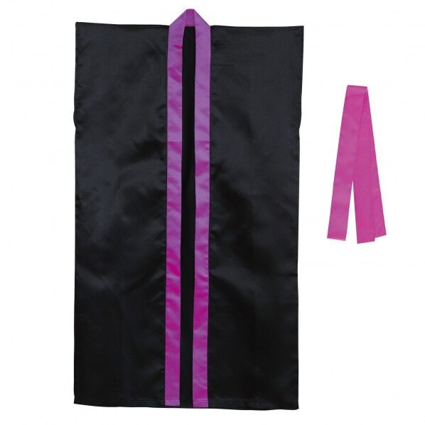 サテンロンクﾞハッヒﾟ(ハチマキ付) 黒(襟紫) M