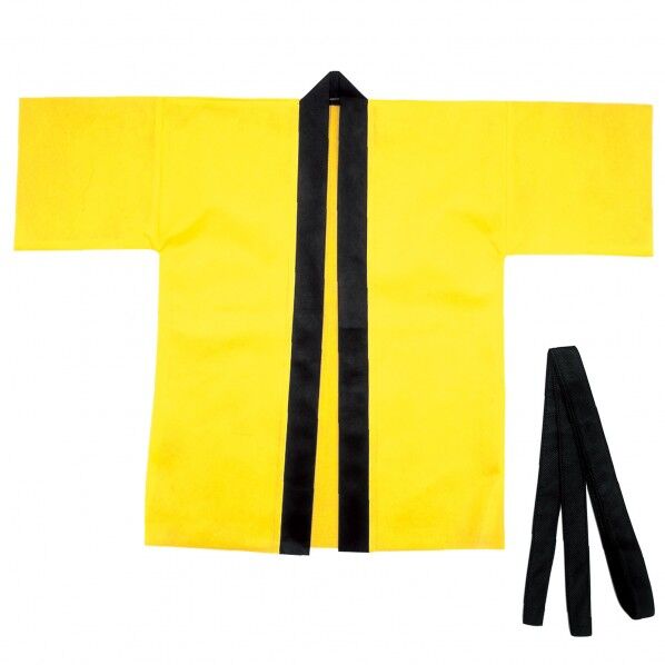 カラー不織布ハッピ(帯付) 黄 M