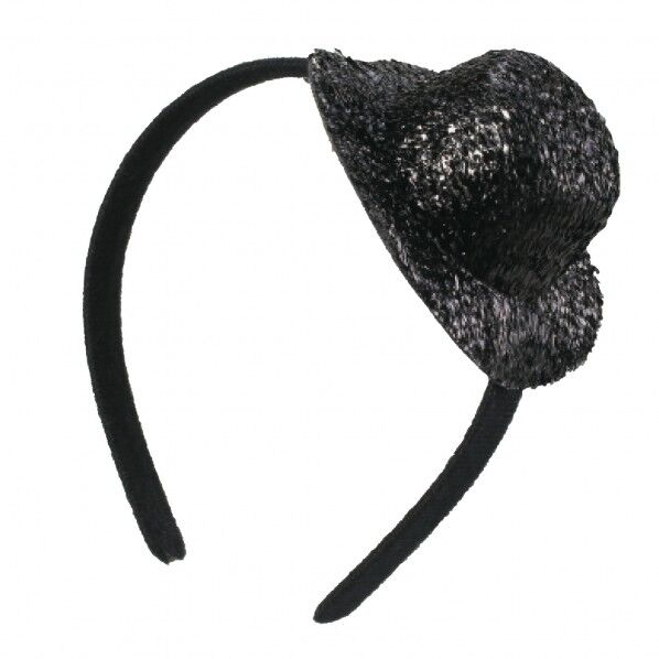 キラキラ帽子付カチューシャ 黒