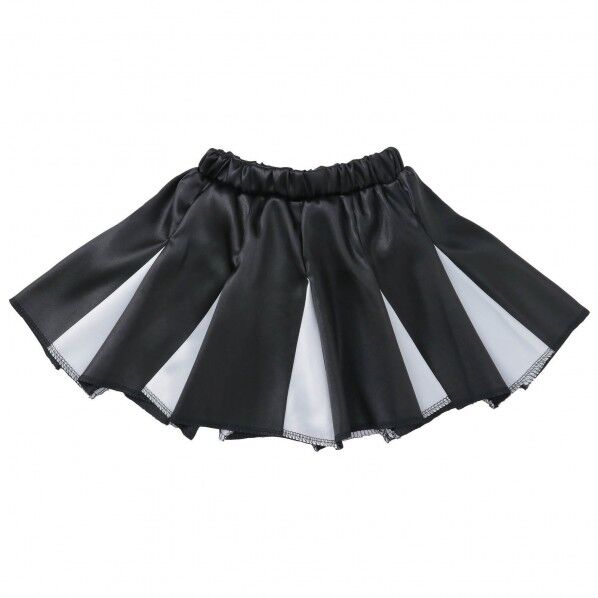 ソフトサテン プリーツスカート 黒×白 19034 1枚