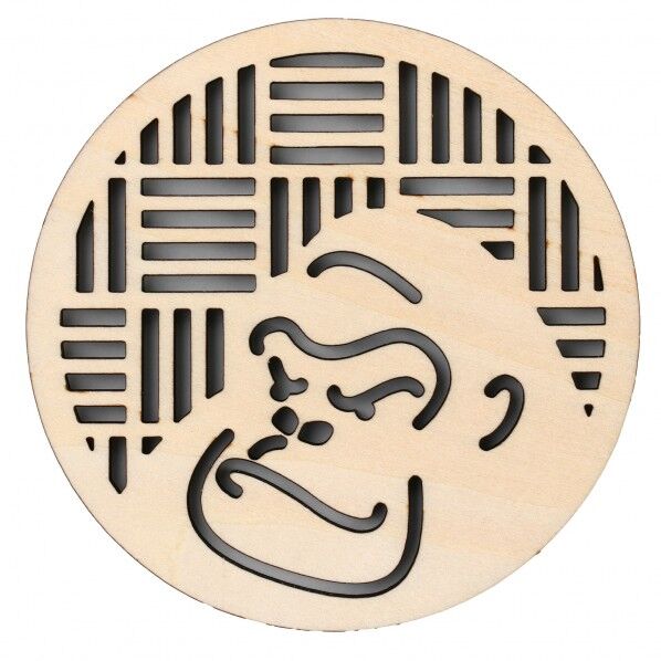 木製コースター φ100mm コﾞリラ