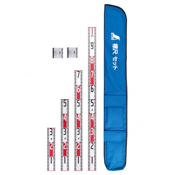 シンワ測定 標尺 アルミ製 30cm~1m 巾60mm 4点セット クロス金具付 76929 1個...