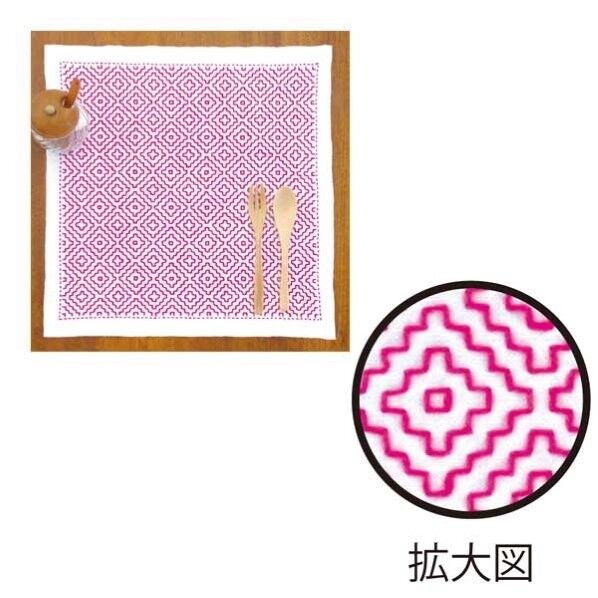 オリムパス製絲 刺し子キット 一目刺しの花ふきん 柿の花 SK-295