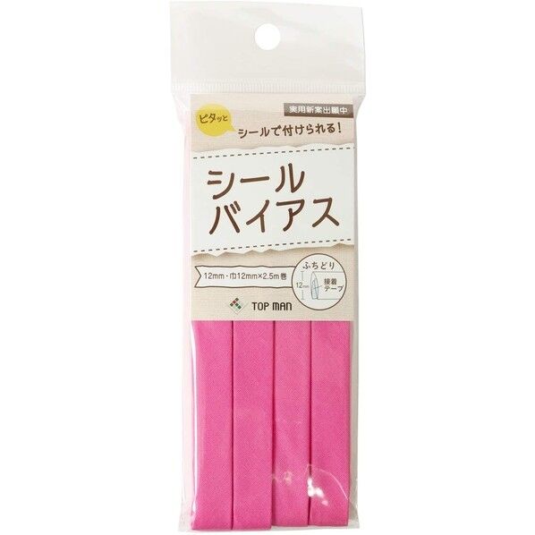 地球商事 トップマン工業 シールバイアステープ 巾12mm×2.5m巻 ピーチピンク TM008-12 1枚