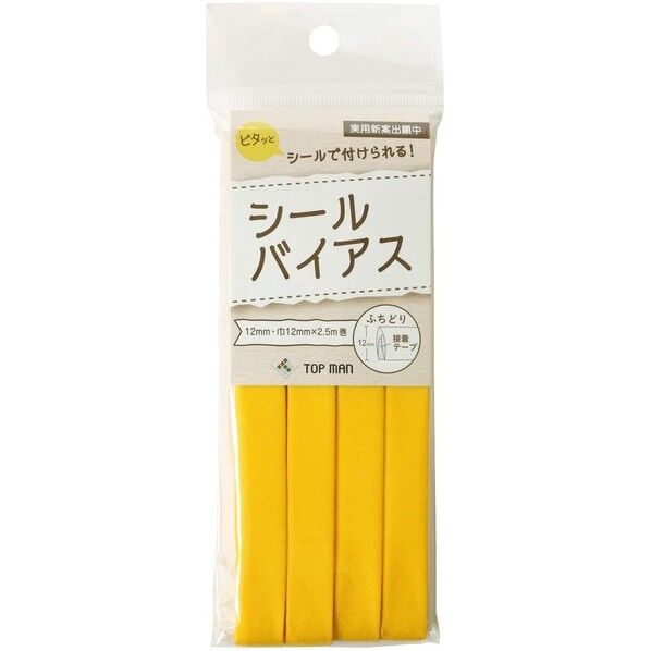 地球商事 トップマン工業 シールバイアステープ 巾12mm×2.5m巻 バナナイエロー TM008-4 1枚