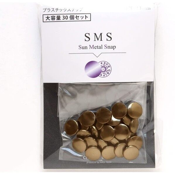 カジテック CHERRY LABEL SUN METAL SNAP メタル風スナップ 13mm アンティークゴールド SMS13-TAB-30 1袋