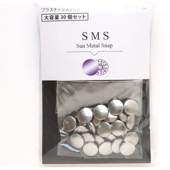 カジテック CHERRY LABEL SUN METAL SNAP メタル風スナップ 13mm シルバー SMS13-TNK-30 1袋