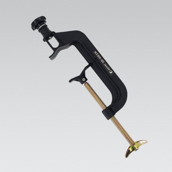 クランプ C型 投光器用 M8ノブボルト 口開き最大100mm 単管固定に 約W7.5×H21×D3.3cm JD-001H 1個