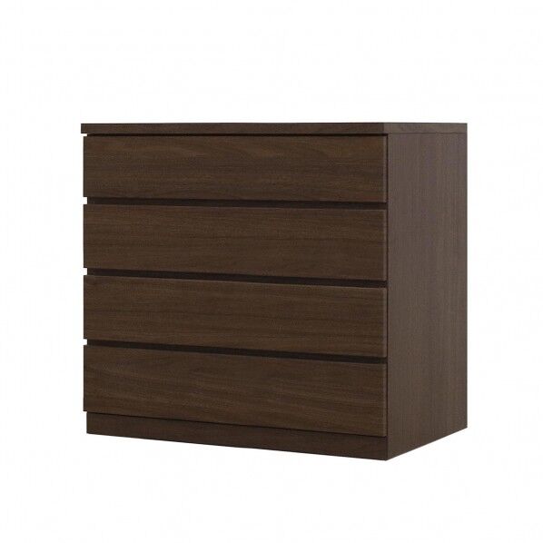 フィット 幅80 4段 チェスト 奥行55cm 家具 収納 ウォールナット