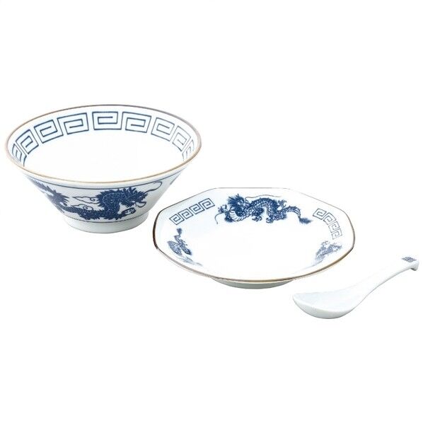マルサン近藤 レトロ中華 ラーメンチャーハン 青 19.5×20.5×12cm 04937(青) 1点