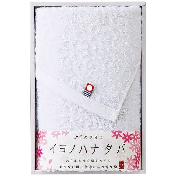 イヨノハナタバ フェイスタオル ホワイト 15.5×22.5×4cm IM1046-801(ホワイト) 1点