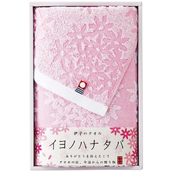 イヨノハナタバ フェイスタオル ピンク 15.5×22.5×4cm IM1046-803(ピンク) 1点