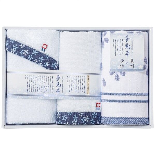 夢見草 フェイス・ウォッシュタオルセット 34×23×4.5cm YM-2425 1点