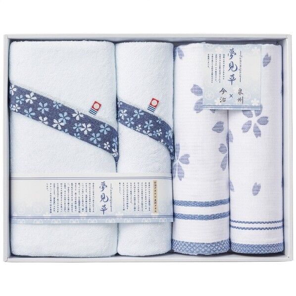 夢見草 タオルセット 38×30×7cm YM-2450 1点