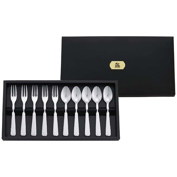燕匠一 鎚目スプーン・フォーク10本セット 27.5×14.5×2.2cm 170-004 1点