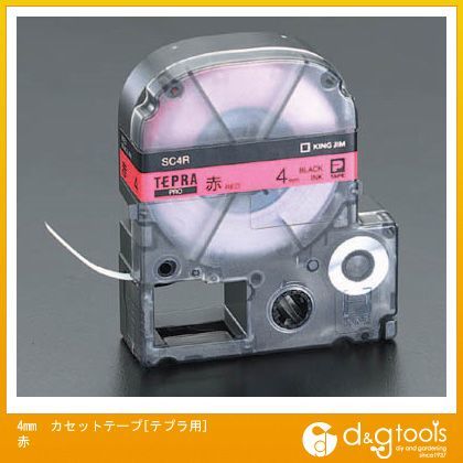 4mmカセットテープ[テプラ用]赤 EA761DK-41 1