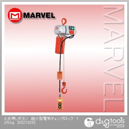 2点押しボタン超小型電気チェンブロック 125kg SE21029 1点