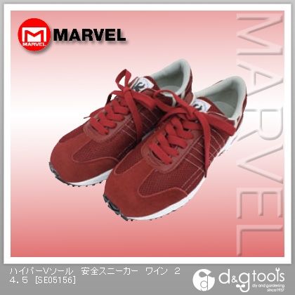 ハイパーVソール安全スニーカーワイン 24.5 SE05156 1