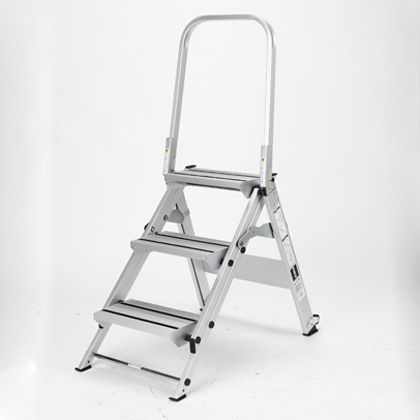 アルミ製上枠付折りたたみ式作業用踏台 WFS (キャスター付)