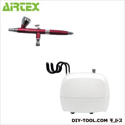 minimoビューティセット コンプレッサー:ホワイト・エアブラシ:赤 APC010ーB4 1