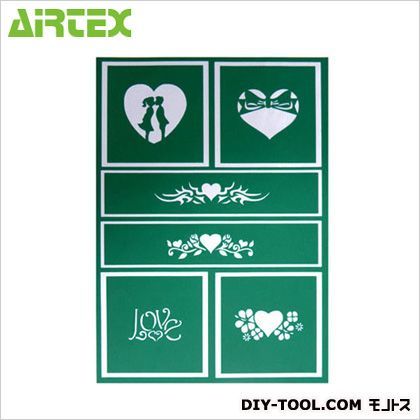 クイックステンシルシールハート W210×H300(mm) QS003 1点