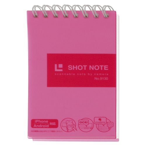 ショットノート透明(ツインR)Sピン ピンク 9130 1冊