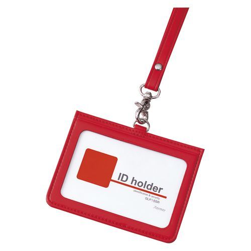 イタリアン合皮IDカードケース レッド GLP155R 1