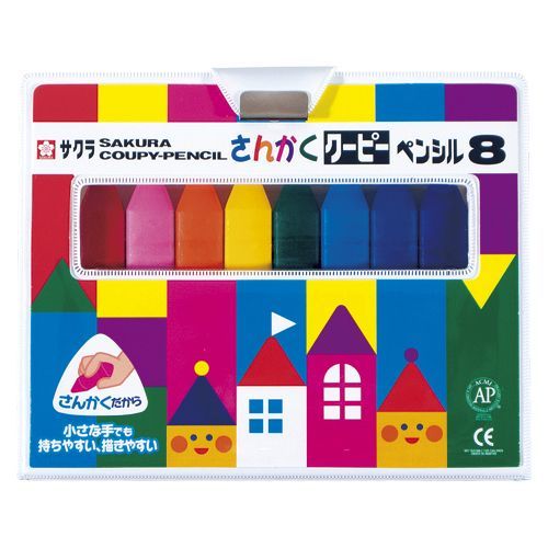 さんかくクーピー8色 FYL8 1