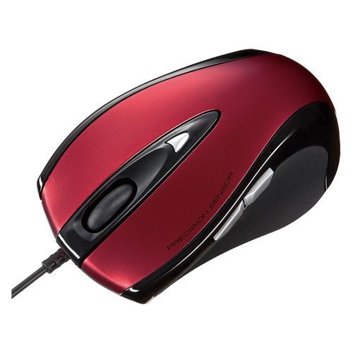 有線レーザーマウス レッド MA-LS20R 1