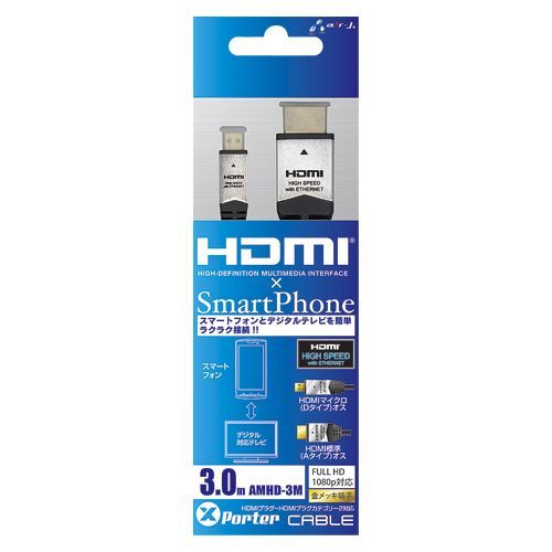 microHDMIケーブル3m AMHD-3M 1
