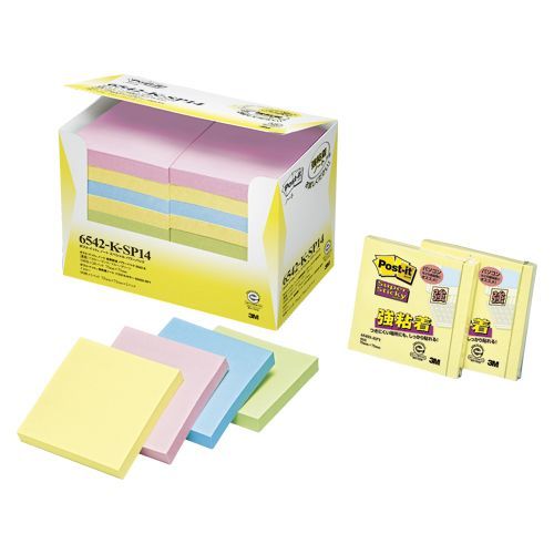 ポストイットRノートスペシャルパワーPC イエロー,ピンク,ブルー,グリーン 6542-K-SP14 1