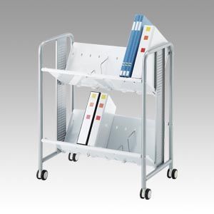 重量型ブックラックワゴン2段 710×455×831mm YS-40 1