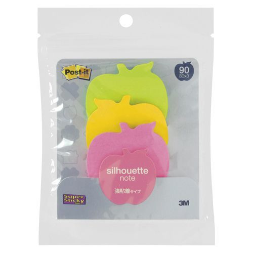 ポストイット強粘着ノートアップル ローズ・イエロー・ライム SSS-AP 1
