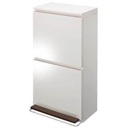 分別ダストボックスペダル薄型ワイド2段 ホワイト 約幅40×奥行28×高さ76(cm) 238354 1