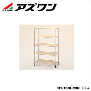 ポールシェルフ 5段キャスター付 間口900mm 高さ1800×奥行450mm(キャスター部分除く) 3-296-04 1個