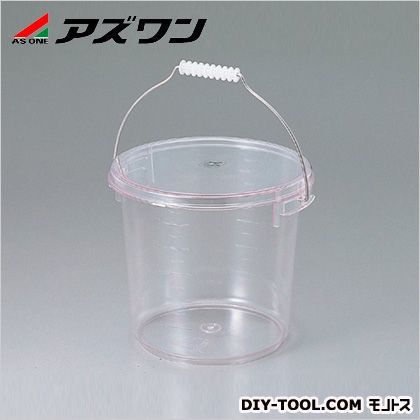 ポリカーボ蓋付バケツ 目盛・吊り手付 13L 4-4015-01