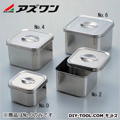 ステン角型ポット フタ付き 約0.6L 5-186-01 1個