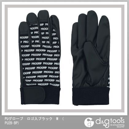 PUグローブ ロゴ入ブラック M PU2B-BP 1