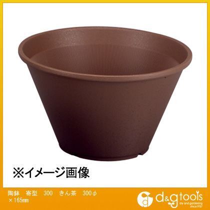 陶鉢寄型300土容量5.0L きん茶 300φ×165mm 1