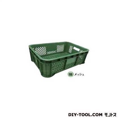 ハーフコンテナ 底メッシュ 緑 約520(横)×約365(縦)×約158mm(高さ) AZ-010 10個