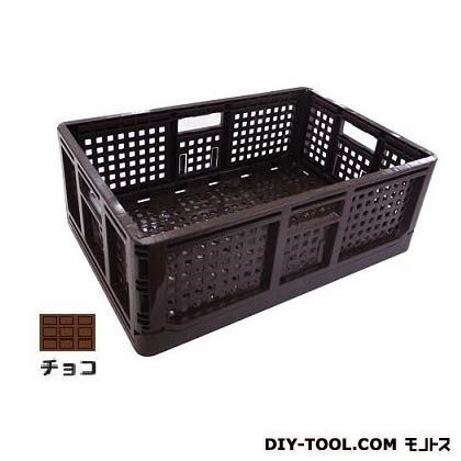 折りたたみコンテナ チョコレート 約550(横)×約370(縦)×約200mm(高さ)約520(横内寸)×約187(高さ内寸) AZ-022 10個