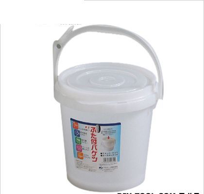 ふた付バケツ ナチュラル 外寸:230×218mm内寸:φ187(140)×209mm()内の数字は、底部の内寸法です。 #5 1個